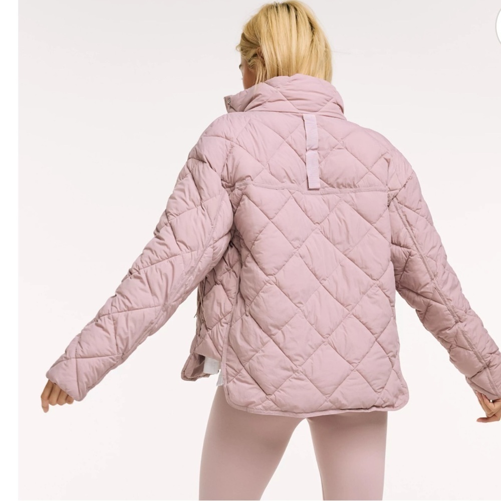 FLX XS Quilted Puffer Jacket Blush Pink Lightweight Snap Zip Coat